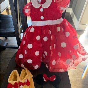 Pottery Barn Kids Minnie Mouse Costume with head piece and shoes